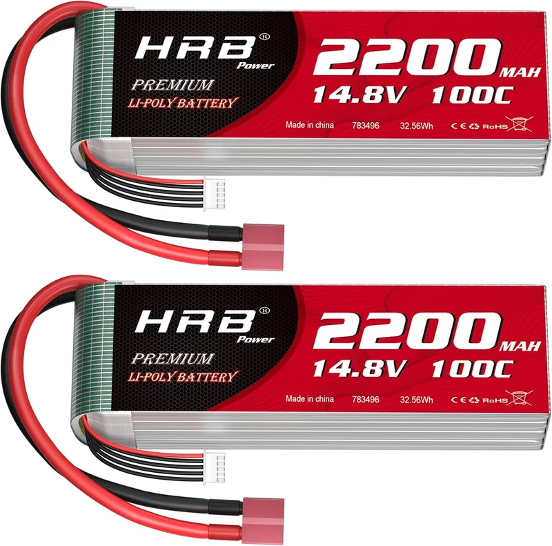 HRB 4S 2200mAh 14,8V 100C LiPo-Akku mit Deans T-Stecker ( 2 St.)