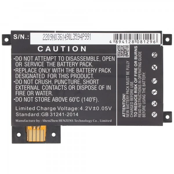 AccuCell Akku passend für Amazon Kindle Touch Akku D01200, DR-A014 3,7 Volt 1400mAh