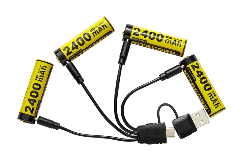 Nitecore Li-Ion Akku, 1,5V, USB-C, 2400mAh (4 St.)