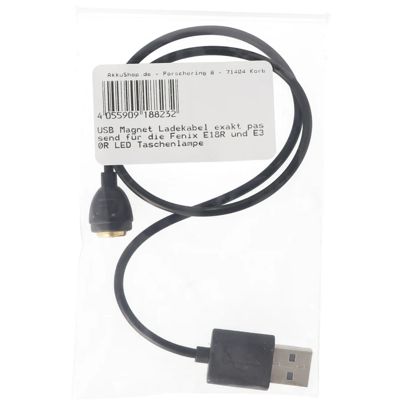 AccuCell USB Magnet Ladekabel exakt passend für die Fenix E18R und E30R LED Taschenlampe
