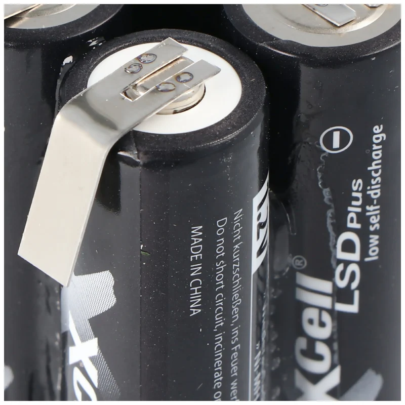 AccuCell Akku passend für Makita 6722D, 6722DW, 6723DW, ersetzt Makita TL00000012 CS-MKT672PW, 4 x APFT2100-1 4er-Würfel NiMH Mignon AA AkkuPack 4,8 Volt mit Anschlussfahnen