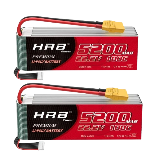 HRB 6S 5200mAh 22,2V 100C Lipo Akku mit XT90 Stecker (2 St.)