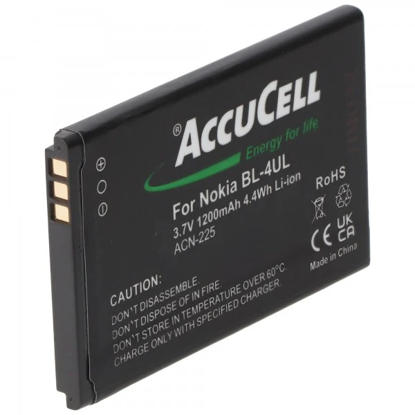 AccuCell Li-ion-Akku passend für den Nokia Akku BL-4UL und Nokia Lumia 225, Asha 225 sowie alle baugleichen