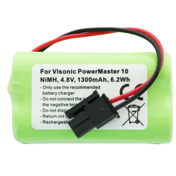 AccuCell Akku passend für Visonic PowerMaster 10 Akku-NiMH GP130AAM4YMX 4,8 Volt 1300mAh, max. 6,2Wh