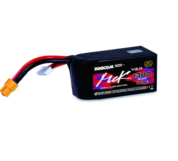 DOGCOM MCK V2 6S 22,2V 1380mAh 160C Lipo-Akku mit XT60-Stecker