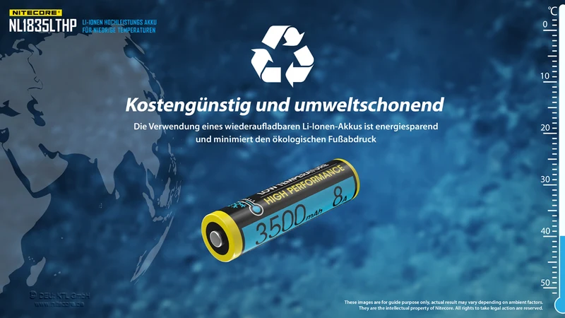 Nitecore Li-Ion Akku Typ 18650 - 3500mAh LTHP, Low Temperature