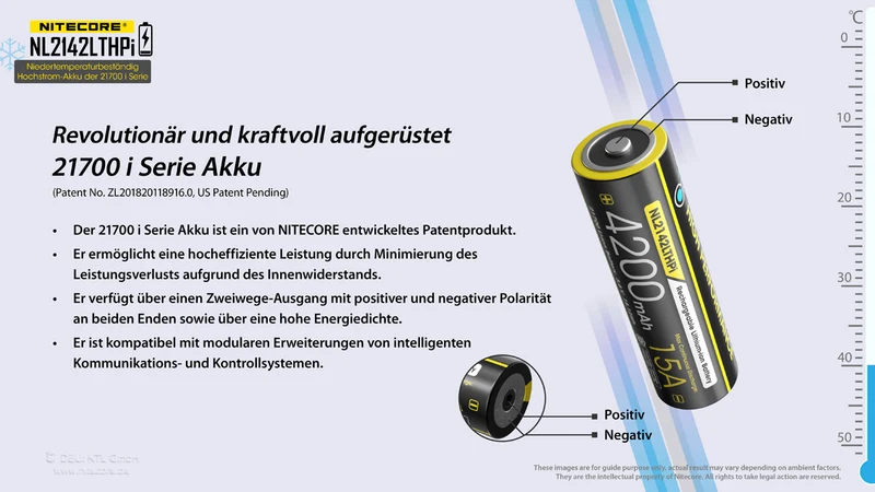 Nitecore Li-Ion Akku Typ 21700 - 4200mAh LTHPi, Low Temperature