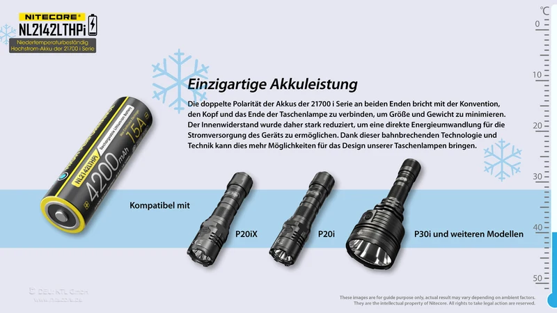 Nitecore Li-Ion Akku Typ 21700 - 4200mAh LTHPi, Low Temperature