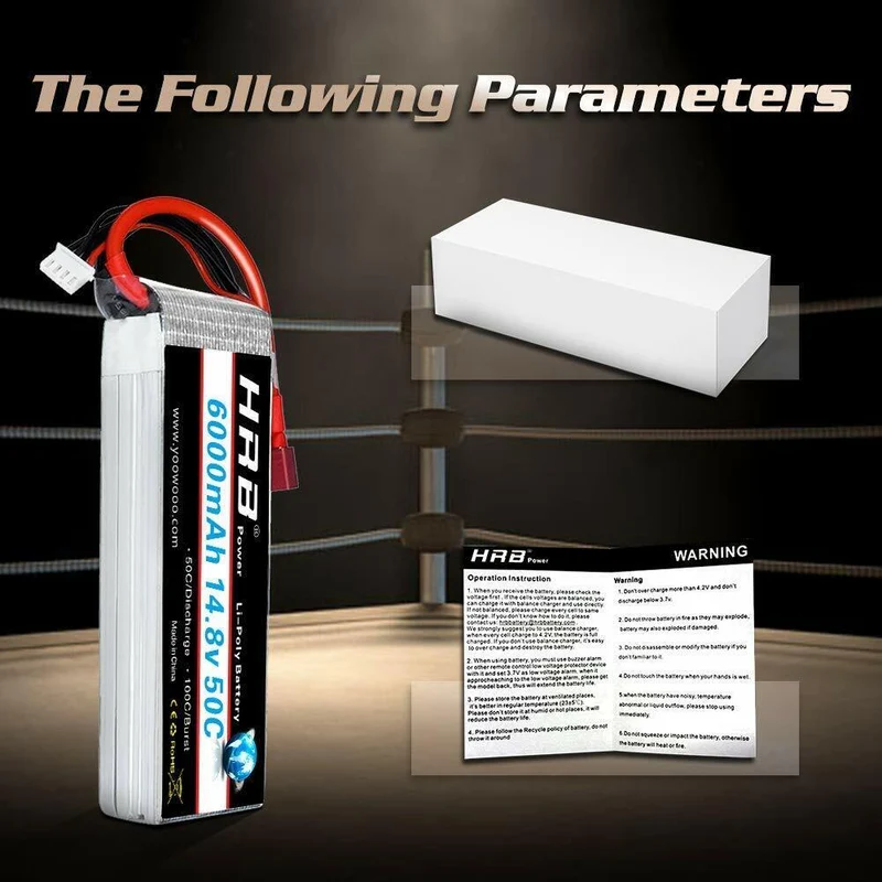 HRB 4S 6000mAh 14,8V 50C Deans T Stecker LiPo Akku