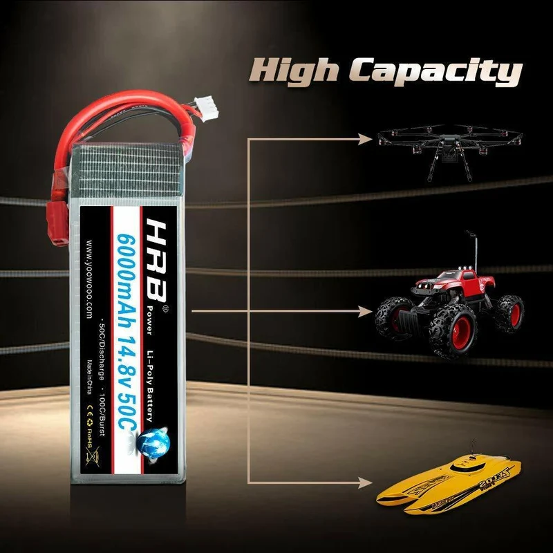HRB 4S 6000mAh 14,8V 50C Deans T Stecker (2 St.)