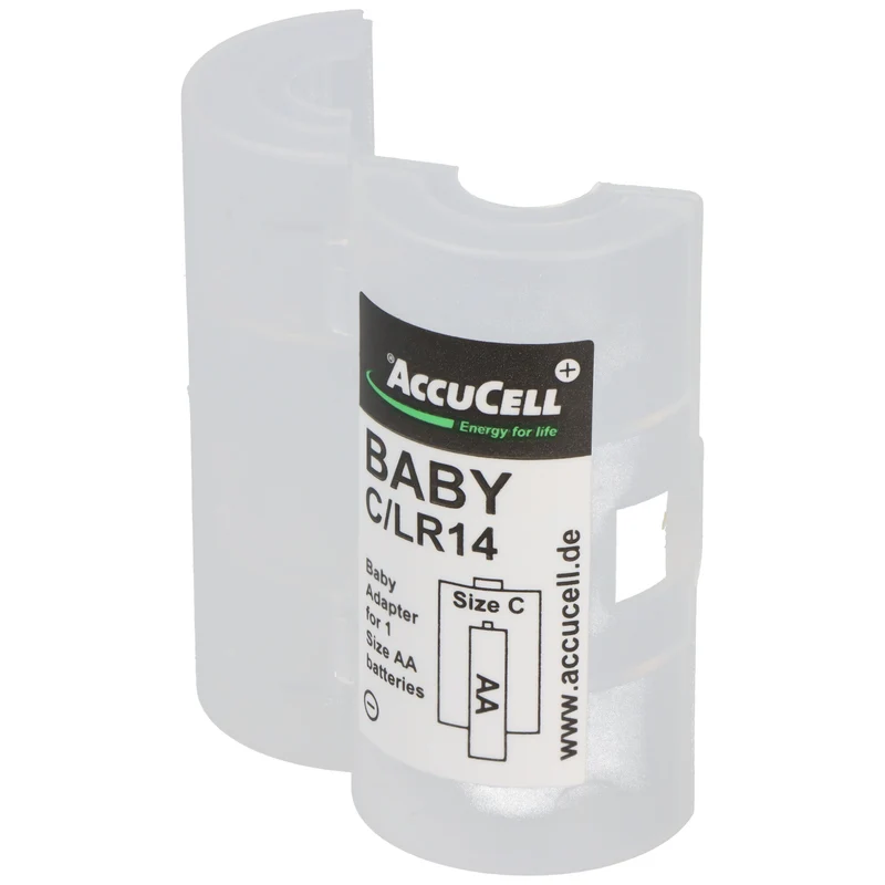 2x AccuCell Adapter C, Baby, LR14 und Panasonic eneloop 2-Pack BK-3MCDE/2BE Akku NiMH, Mignon, AA, HR06, 1.2V und 2000mAh
