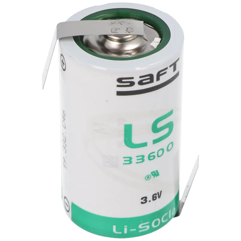 SAFT LS33600 Lithium Batterie 3.6V Primary mit Lötfahne Z-Form