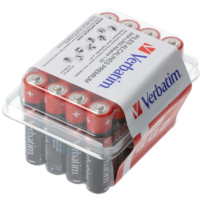 Verbatim Batterie Alkaline, Micro, AAA, LR03, 1.5V Premium, Retail Box (24-Pack)