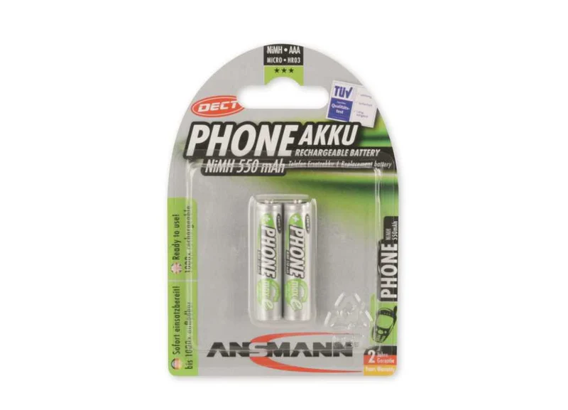Ansmann DECT NiMH-Akku Micro 550mAh 2er Blister