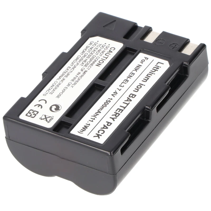 AccuCell Akku passend für Nikon EN-EL3, EN-EL3a Li-ion, 7,4V, 1500mAh, 11,1Wh
