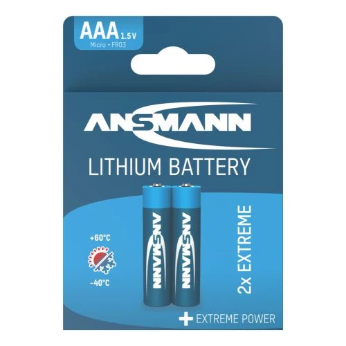 Ansmann Lithium Batterie Mignon, AAA, Lithium Extreme, 2er Blister