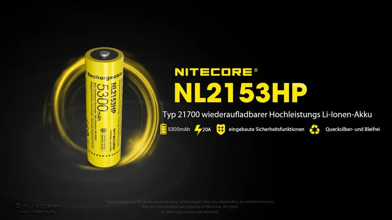Nitecore LI-Ion Akku 21700, 5300mAH, NL2153HPNitecore