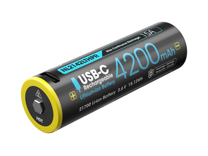 Nitecore Li-Ion Akku Typ 21700 - 4200mAh LTHPR, Low Temperature, USB ladbar