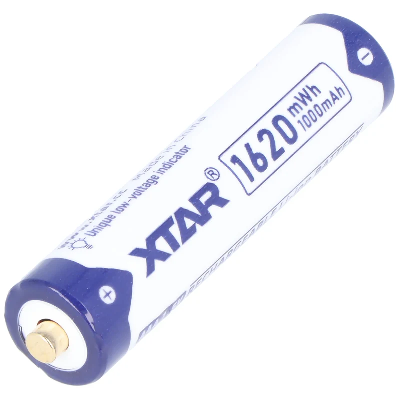 XTAR AAA Micro LR03, Li-Ion Akku, 1,5V, 1000mAh, 1620mWh, Aufladbar mit LED-Indikator, mit Aufbewahrungsbox (4 St.)