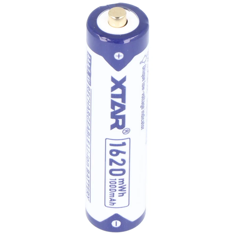 XTAR AAA Micro LR03, Li-Ion Akku, 1,5V, 1000mAh, 1620mWh, Aufladbar mit LED-Indikator, mit Aufbewahrungsbox (4 St.)