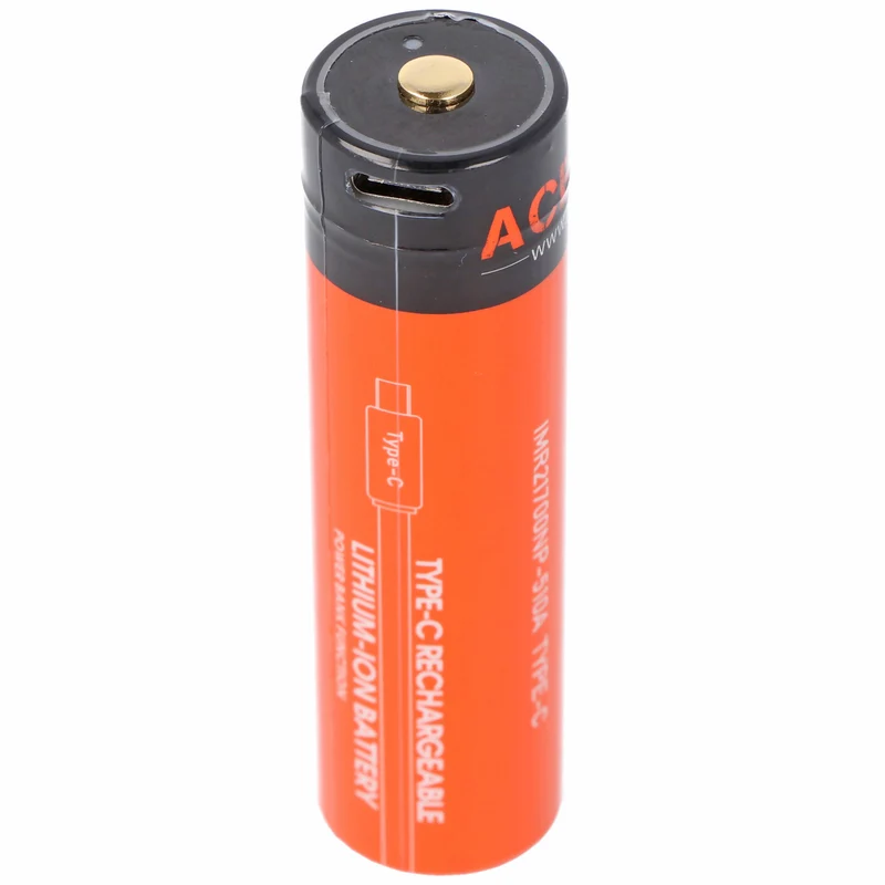 AceBeam 21700 Li-ion Akku mit starken 5000mAh USB-C max. Entladestrom 15A, 77,8 x 21,37mm