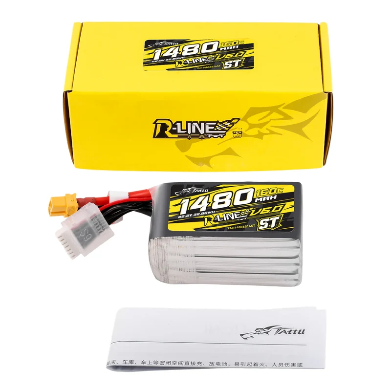 Tattu R-Line V6 1480mAh 6S 160C ST LiPo-Akku mit XT60