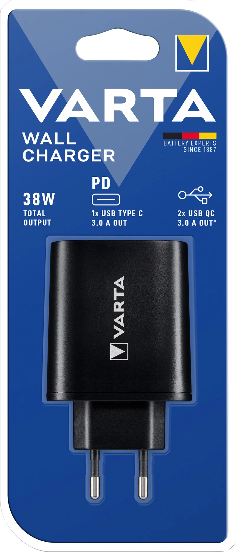 Varta Ladeadapter, Wall Charger, schwarz 2xUSB-A/-C