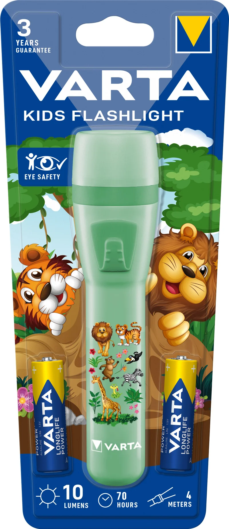 Varta LED Taschenlampe Kids Flashlight 10lm, inkl. 2x Batterie Alkaline AA, Retail Blister