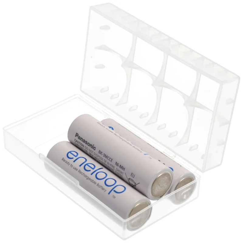 AccuCell Universal 4er Akkuschutzbox für CR123A Akku, CR 16340 oder 2 CR 18650 Akku, Batterien