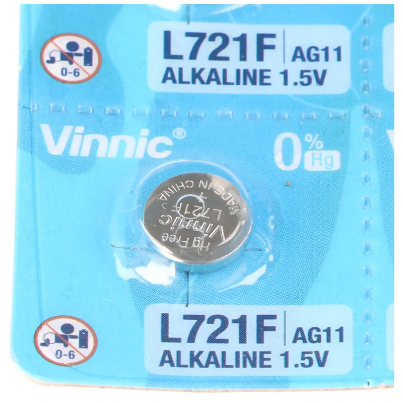 Vinnic Knopfzellen AG11, Batterie, 7,9x7,9x2,1mm (10 St.)