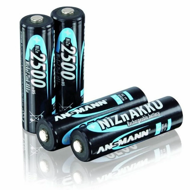 Ansmann Schnell-Ladegerät für NiZn 1,6 Volt Akku mit 4x 2500mWh Mignon AA