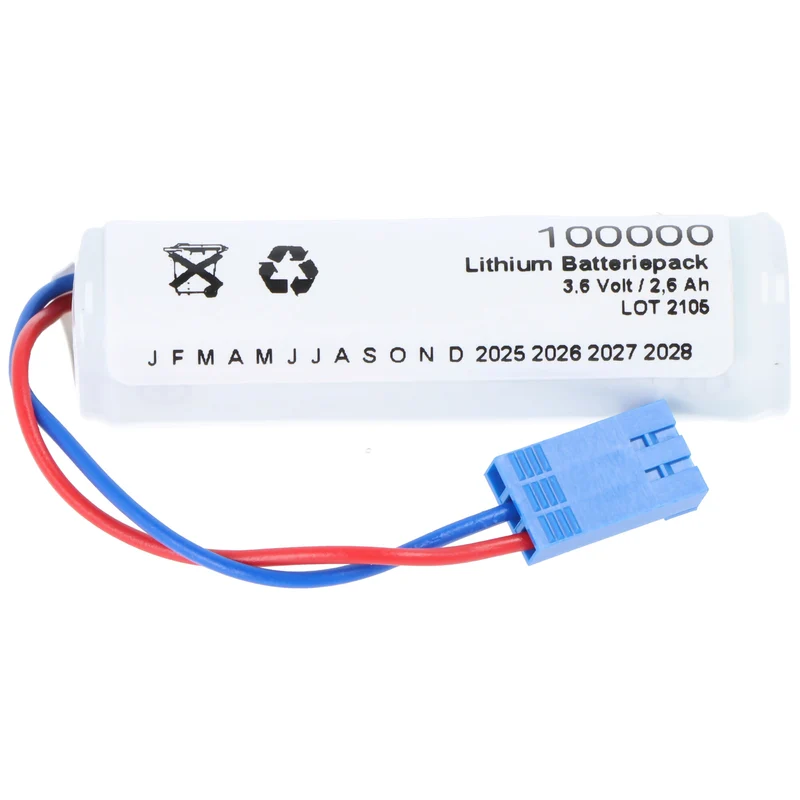 Saft LS14500 3,6 Volt 2600mAh mit Kabel und Stecker, 3-poliger Stecker, 2fach belegt