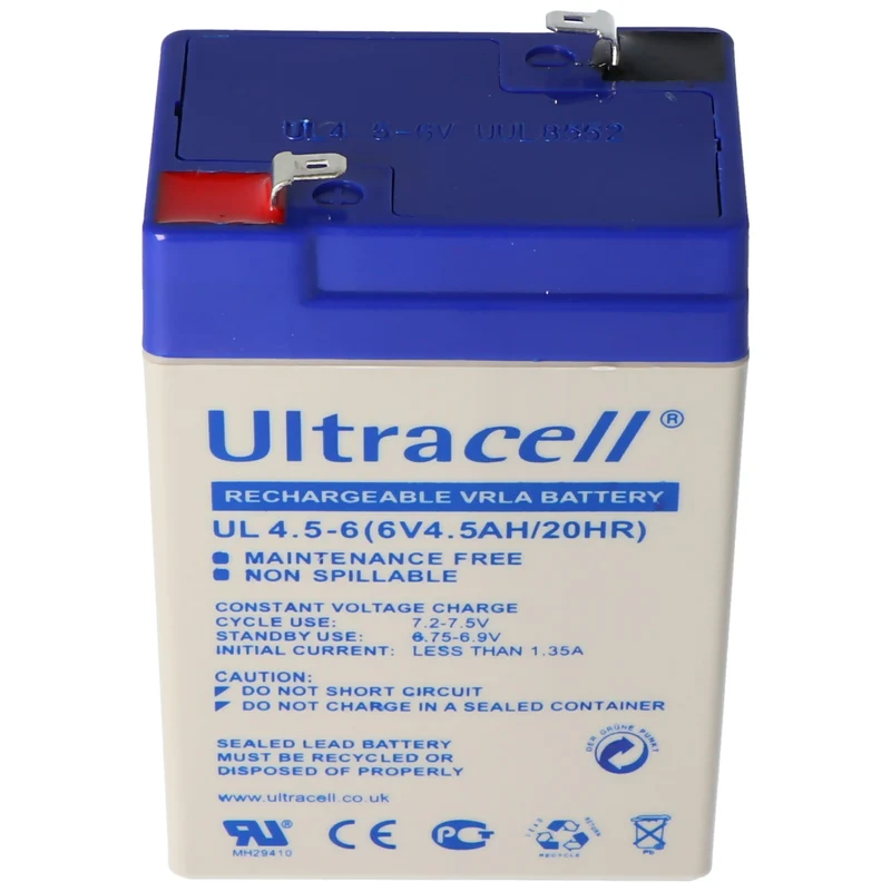 Ultracell UL 4.5-6 Blei Akku mit Faston 4,8mm Kontakten