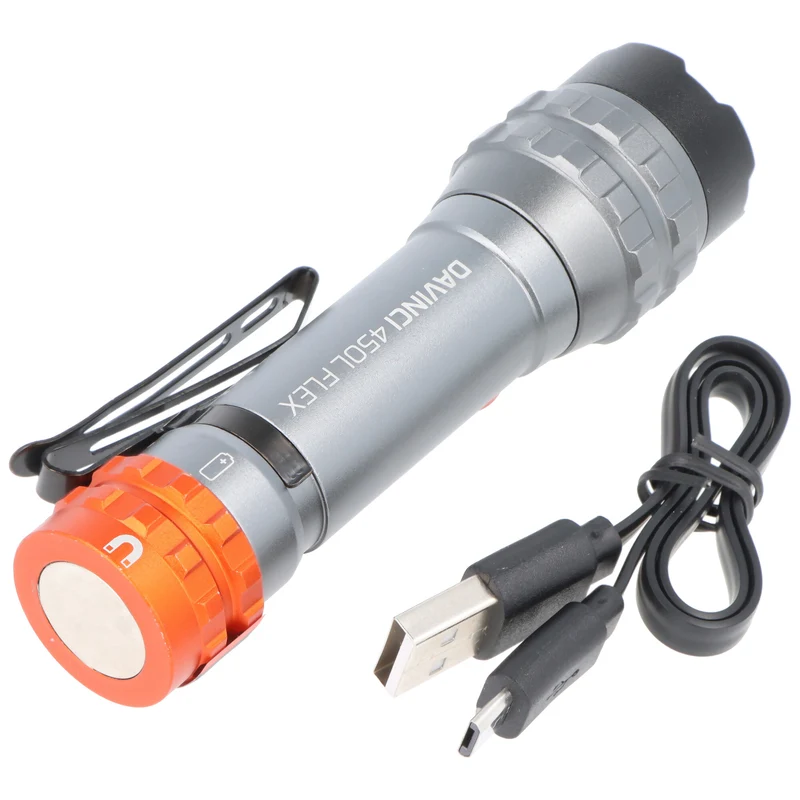 NEBO LED Taschenlampe Davinci 450L Flex mit bis zu 450 Lumen und 237 Meter, mit Li-Ion 14500 Akku