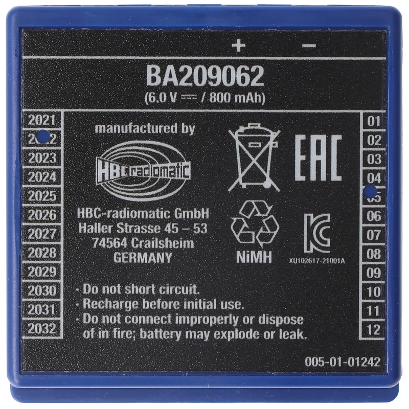 HBC Radiomatic Original-Kranakku NiMH 6V 800mAh HBC FUB9NM