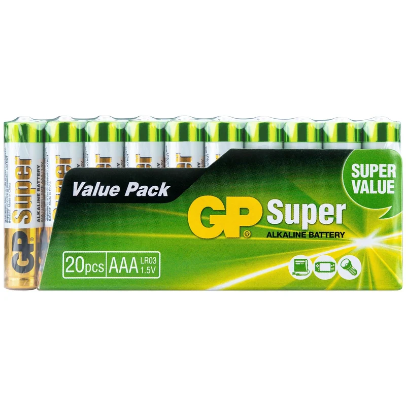 GP Batteries AAA Micro Batterie GP Alkaline Super 1,5V 20 Stück