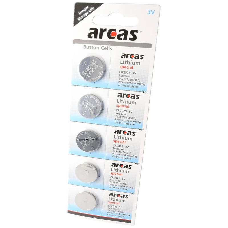 Arcas 5er-Sparset CR2025 Lithium Batterie