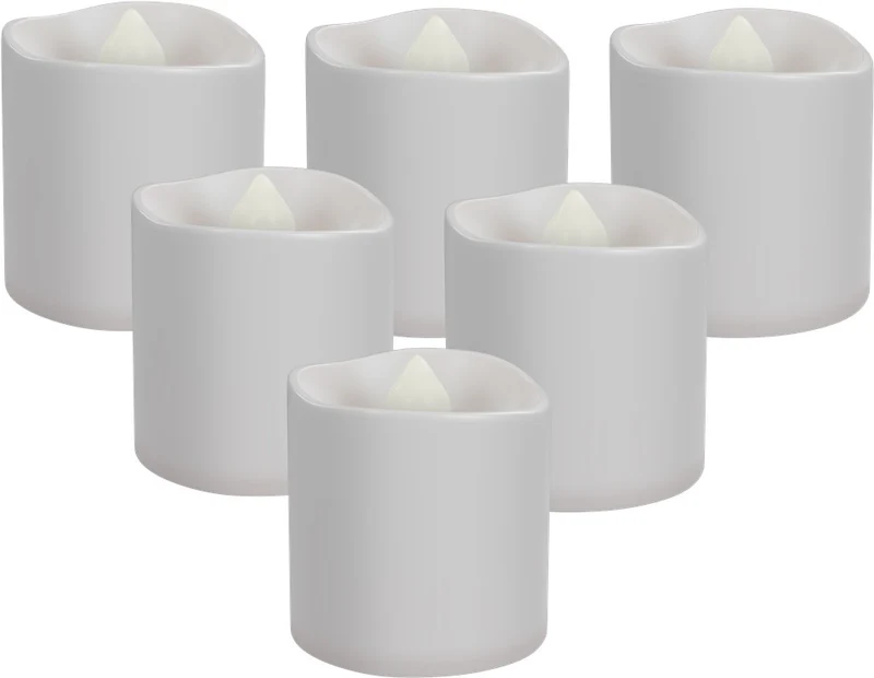 Goobay 6er-Set LED-Teelichter - Kerzen-Set mit Fernbedienung, für den Innenbereich (IP20), warmweiß (2700 K), Aufladung über USB