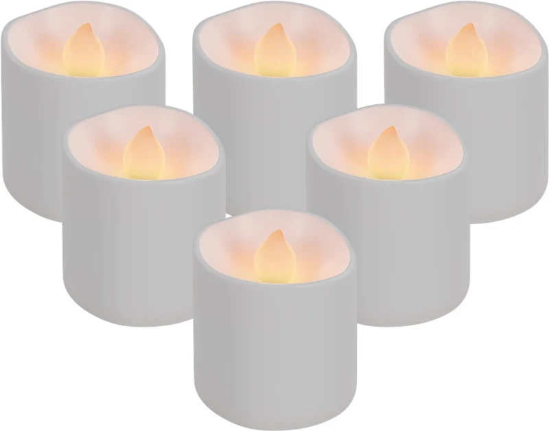 Goobay 6er-Set LED-Teelichter - Kerzen-Set mit Fernbedienung, für den Innenbereich (IP20), warmweiß (2700 K), Aufladung über USB