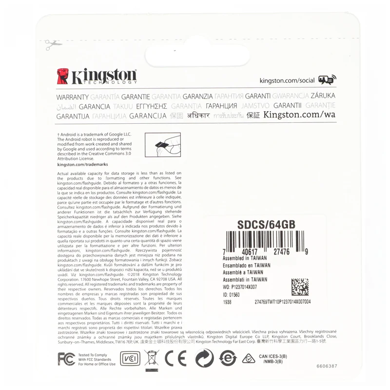 KINGSTON 64 GB Micro SD Karte, Kingston Canvas Select Plus microSD Speicherkarte, optimiert für Android-Geräte, mit SD-Adapter