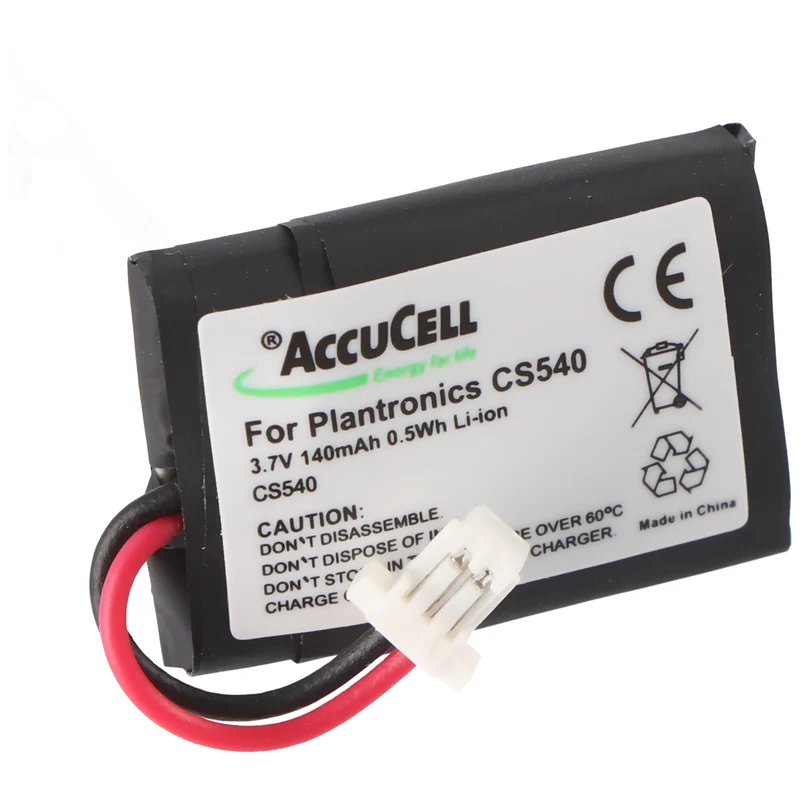 AccuCell Plantronics CS540, CS540A Nachbau Akku für Plantronics 84479-01 und 86180-01, C054A mit 2-poligem Stecker