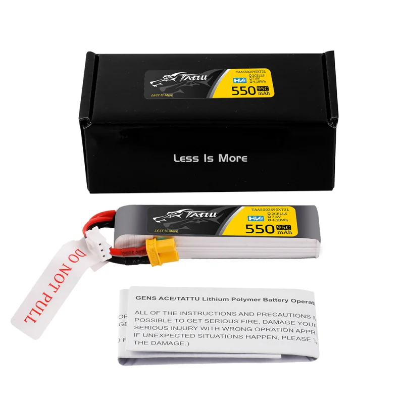 Tattu 2S 550mAh 95C 7,6V HV Lipo-Akku mit XT30-Stecker