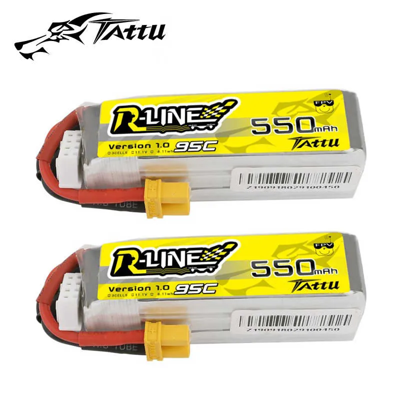Tattu R-Line 550mAh 7.4V 2S1P 95C Lipo Akku