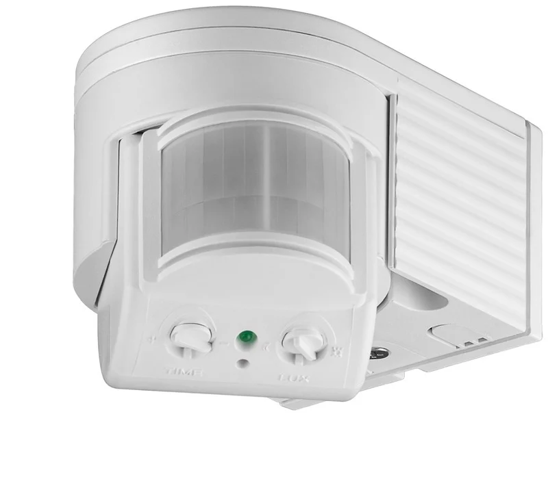Goobay Infrarot Bewegungsmelder zur Aufputz-Wandmontage, 180° Erfassung, 12 m Reichweite, für Außen (IP44), LED-geeignet