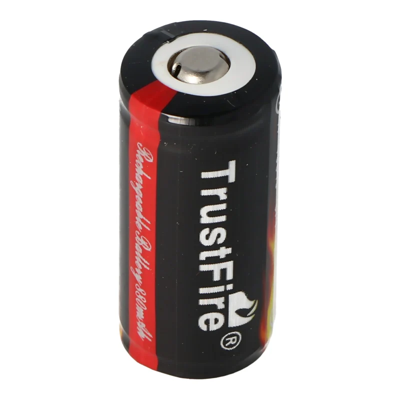 Trustfire 16340 Li-ion Akku 880mAh 3,6V - 3,7V PCB geschützt 36x16,4mm
