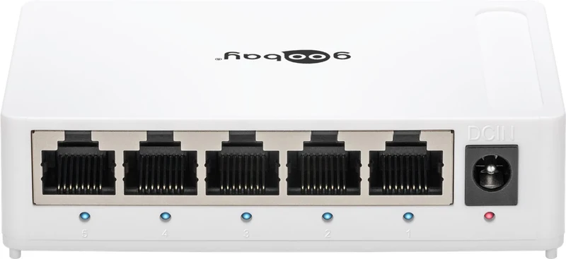 Goobay 5-Port Gigabit Ethernet Netzwerk-Switch - 5x RJ45-Buchsen, Auto-Negotiation, 1000 Mbit/s