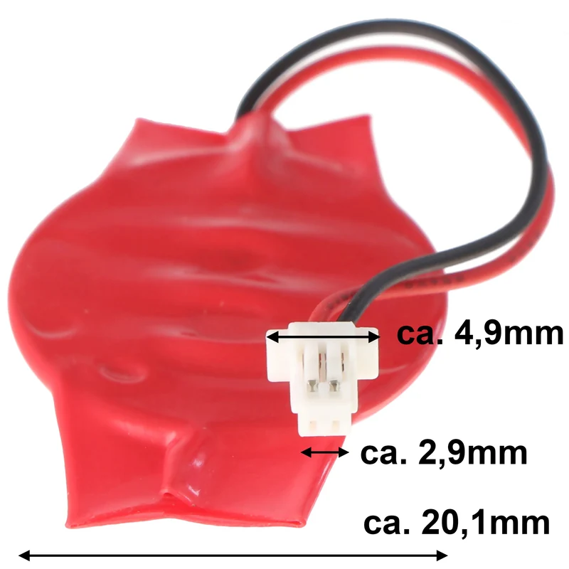 AccuCell CMOS Batterie CR2016 mit Stecker Backup Lithium Batterie
