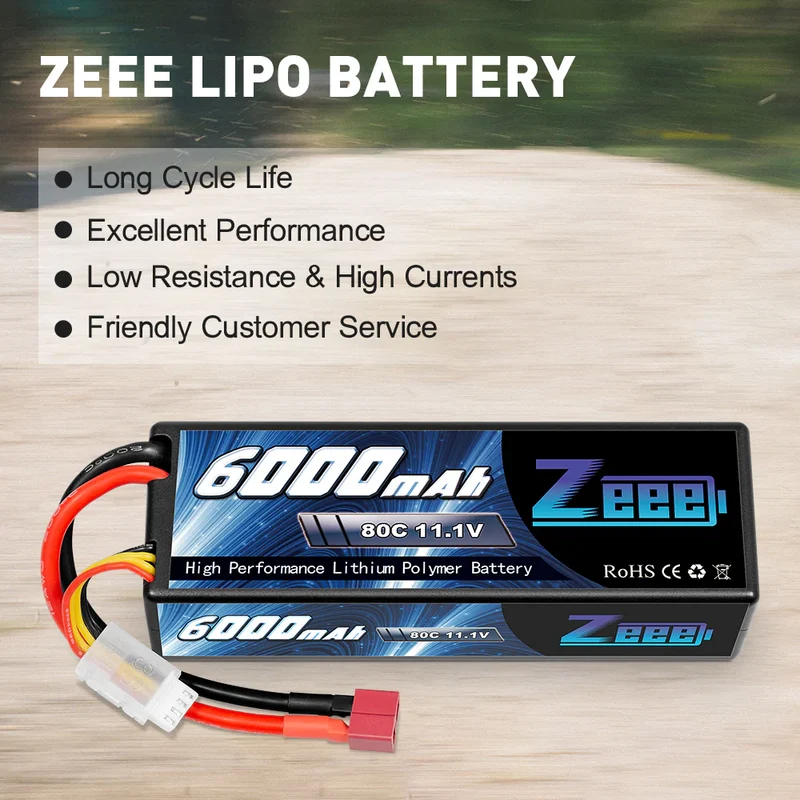Zeee 3S Lipo-Akku 11,1V 6000mAh 80C Hardcase-Akku mit Deans-Anschluss