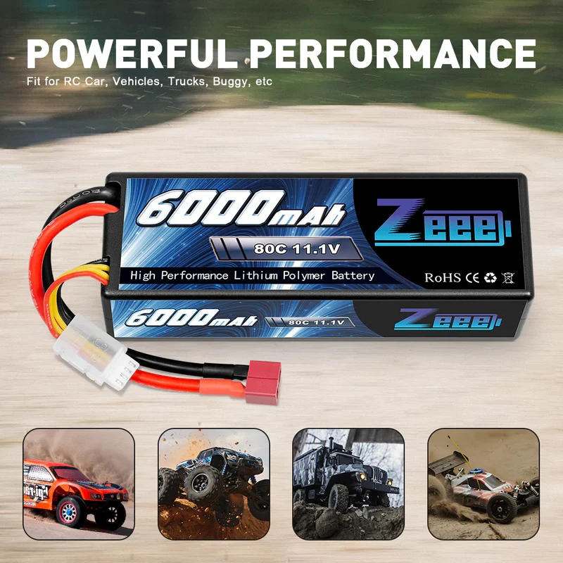 Zeee 3S Lipo-Akku 11,1V 6000mAh 80C Hardcase-Akku mit Deans-Anschluss
