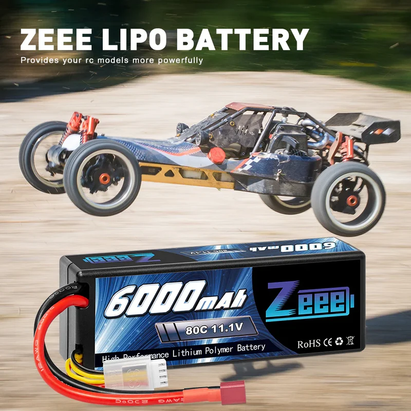 Zeee 3S Lipo-Akku 11,1V 6000mAh 80C Hardcase-Akku mit Deans-Anschluss